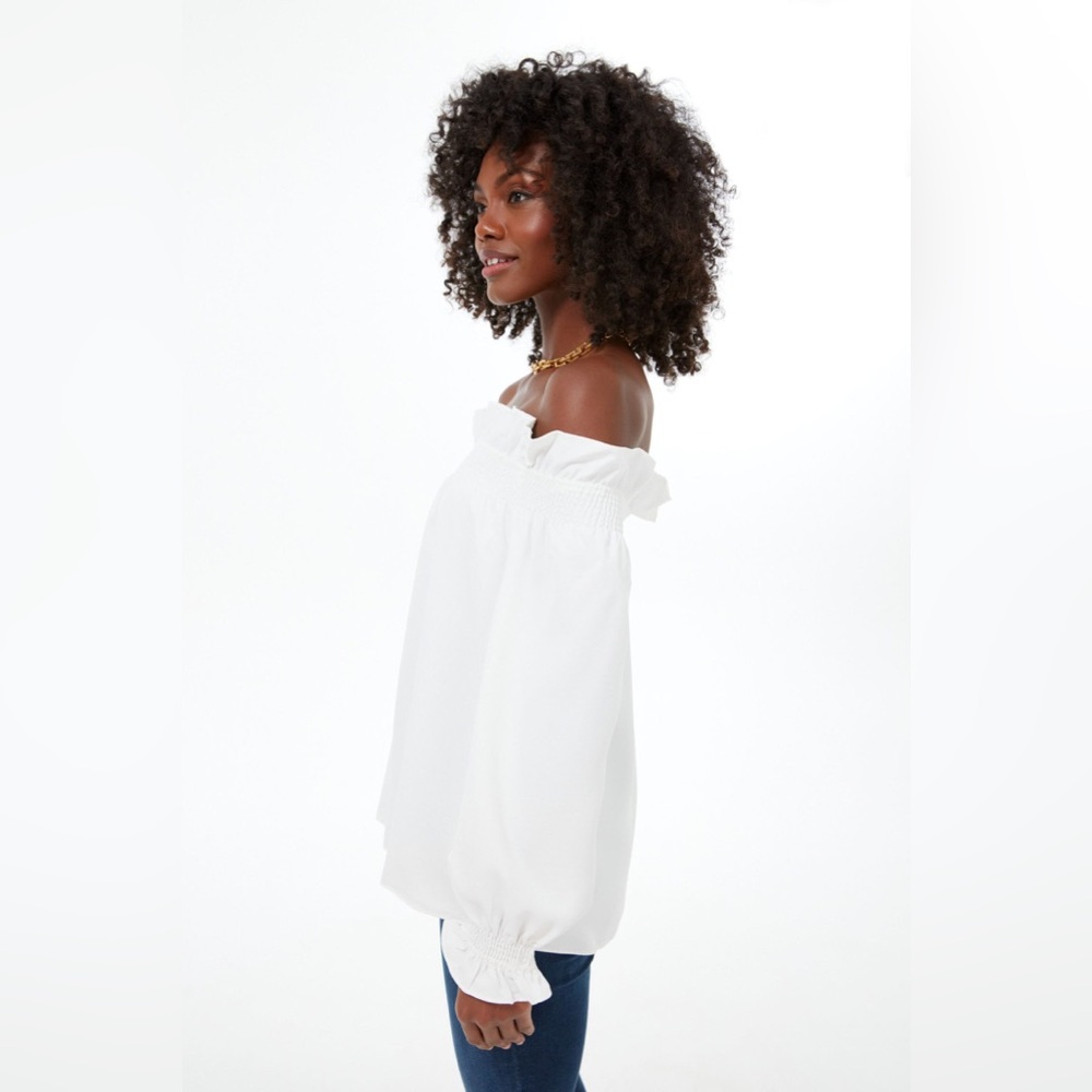 TUCKERNUCK White Off the Shoulder Marguerite Blouse NWT - Picture 5 of 14